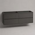 Mobile sottolavabo bagno sospeso in MDF grigio antracite con 4 cassetti 120x45x50 cm