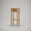 Consolle da ingresso in MDF effetto rovere con cassetto e ripiano aperto rettangolare beige 45x35x100 cm